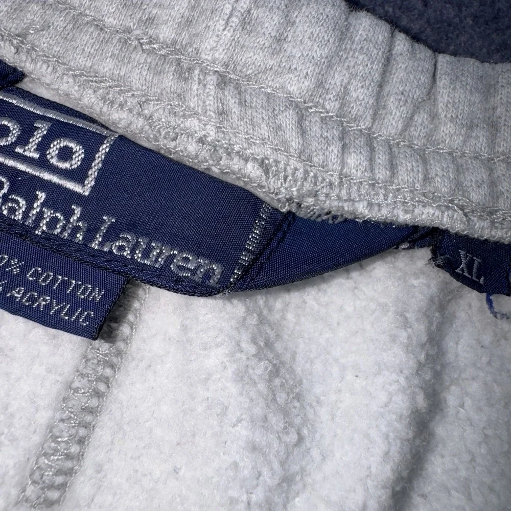 Vintage 90s Polo Ralph Lauren XL Gray Cotton Blend Jogger Sweatpants Hong Kong